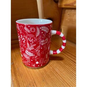 Starbucks 2018 Christmas Holiday Mug Candy Cane Handle Ceramic 12 oz